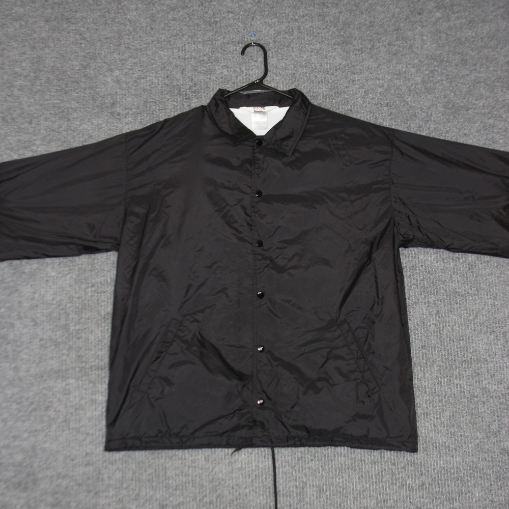 Vintage New Era Coach Jacket Mens L Black Classic Collection 84 GUARD Sportswear